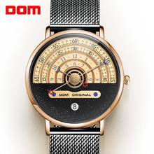 Модные мужские часы от лучшего бренда DOM, Роскошные Кварцевые часы, мужские повседневные стальные водонепроницаемые спортивные часы, мужские часы 2024 - купить недорого