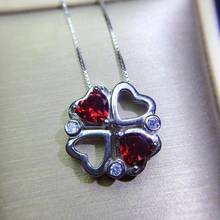 Natural garnet necklace, 925 Sterling Silver inlay, heart-shaped style, professional jewelry wholesale, world jewelry factory 2024 - buy cheap