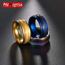 Мужские кольца из нержавеющей стали матовое кольцо 316L, синие, золотые, радужные цвета, блестящие мужские ювелирные изделия, обручальное кольцо, подарок для вечеринки 2024 - купить недорого