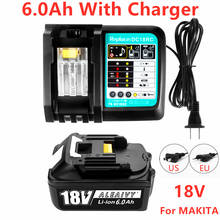 Batería recargable BL1860 para Makita, Pila de iones de litio de 18 V, 6000mAh, BL1840, BL1850, BL1830, BL1860B, LXT 400 con cargador 2024 - compra barato