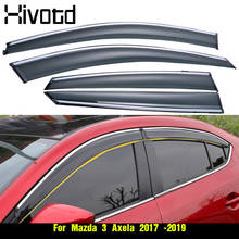 Hivotd-protector lateral para ventana de coche Mazda 3 Axela, protección contra la lluvia y el sol, embellecedor de carrocería Exterior, hatchback, sedan 2017, 2018, 2019 2024 - compra barato