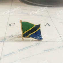 Pines de solapa de la bandera nacional de Tanzana, insignia de esmalte de Metal epoxi de cristal, broche de pintura, traje de recuerdo conmemorativo de personalidad 2024 - compra barato