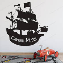 Personalized Pirate wall sticker Sailing Ship - Wall Decal Custom boys room Vinyl wall decor removable wal art mural HJ602 2024 - buy cheap