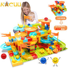 404pcs Marble Race Run Maze Ball Building Blocks Compatible Brand Blocks Funnel Slide DIY Big Bricks Educational Toys Gift 2024 - buy cheap