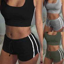 Hirigin 2pcs Yoga Set Women Padded Bra Sleeveless Tanks Shorts Fitness Running Gym Sportswear Breathable Vest Shorts Tracksuit 2024 - buy cheap