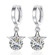 Real 925 Sterling Silver Crystal Star Charm Stud Earrings For Women 2022 Grils Kids Wedding Gift Female pendientes mujer 2024 - buy cheap