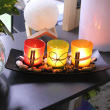 European LED Candle Lamp Holder Set Creative Glass Candlestick Decorative Tealight Organizer for Wedding Art Bar 2024 - buy cheap