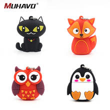 usb stick flash drive 64gb 32gb pen drive 128gb 16gb Cute penguin owl fox pendrive cartoon usb flash 8gb 4gb  memory stick gift 2024 - buy cheap