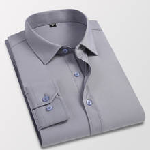 M-5XL Men's Classic Long Sleeve Solid Basic Dress Shirts Spring Formal Business Standard-fit Office Social Shirt 2024 - buy cheap