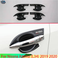 For Nissna Altima (L34) 2019 2020 Carbon Fiber Style Door Handle Bowl Cover Cup Cavity Trim Insert Catch Molding Garnish 2024 - buy cheap