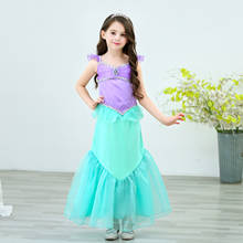 Vestido de princesa de La Sirenita para niñas, disfraz de Ariel de tul, vestidos para niñas, ropa de fiesta de princesa, ropa de espectáculo de escenario de Drama 2024 - compra barato