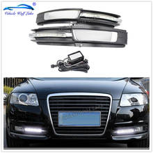 2pcs Car LED DRL For Audi A6 C6 2009 2010 2011 Car Fog Lamp Grille With LED DRL Daytime Running Lights With Wire Of Harness 2024 - buy cheap