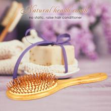 Peine con mango de madera de bambú Natural y saludable para masaje del cuero cabelludo, cepillo antiestático para el pelo, herramienta para mejorar la pérdida de cabello, 1 unidad 2024 - compra barato