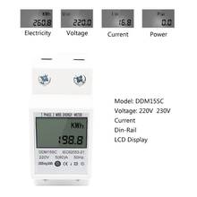 Medidor de energia digital 5 (80a) lcd display digital monofásico din-trilho de energia eletrônica kwh medidor ddm15sc 2024 - compre barato