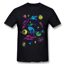 Ships And Planets Neon Retro Collage Homme Big size T-Shirt Star Trek Science FictionTV Series Tee Cotton Oversized Short Sleeve 2024 - buy cheap