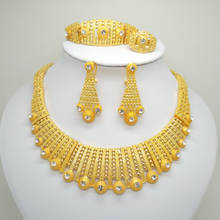 Dubai Gold Color Jewelry Sets For Women Big Necklace African Jewelry Set Women Italian Bridal Jewelry Sets Wedding Accessories 2024 - buy cheap
