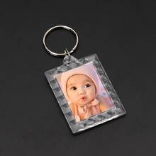 10Pcs Picture Blank Keyrings Transparent Acrylic Key Chains Insert Your Photo 2024 - buy cheap