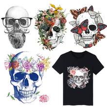 Hippie Patches On Clothes Thermo Stickers For Clothing Punk Skull Patch Applique Biker Stripes On Jeans Jackets T-shirt Praches 2024 - buy cheap