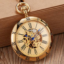 Reloj de bolsillo mecánico automático para hombre y mujer, con números romanos pulsera de cobre, colgantes de cadena Fob, color dorado, 2020 2024 - compra barato