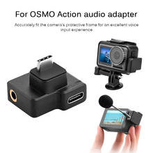 Adaptador de USB-C para Dji OSMO Action, accesorio de montaje para micrófono Dual de 3,5mm, conector de micrófono externo para DJI Osmo Action 2024 - compra barato