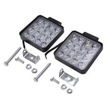 Luces LED de trabajo cuadradas, lámpara de 48W, 6000k, para Tractor, SUV, camión, 4WD, 12V y 24V, 2 piezas, novedad 2024 - compra barato