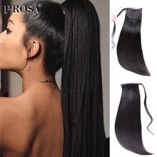 Straight Ponytail Extension Human Hair Wrap Hairpiece Natural Pony Tail Brazilian Hairpieces Human Hair Pieces Ponytail Prosa 2024 - buy cheap