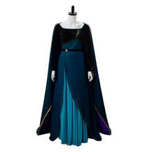 Женский костюм для косплея Queen Anna, черно-зеленое платье для девушек и женщин 2024 - купить недорого
