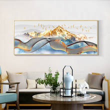 Pôsteres de paisagem de ouro abstrato, posteres e impressões, arte da parede, pintura a óleo, imagens para decoração da sala de estar 2024 - compre barato