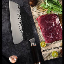 Sowoll Chopping Knife Chinese Cleaver High Carbon Steel Handmade Forged Butcher Knife Kitchen Chop Knife With Ebony Wood Handle 2024 - buy cheap