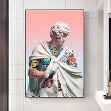 Carteles e impresiones de Arte de escultura de David Graffiti, pintura en lienzo, Impresión de Arte de pared para sala de estar, decoración del hogar (sin marco) 2024 - compra barato