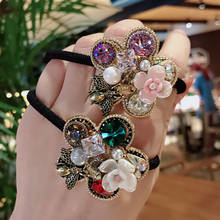 Baroque Pearl Flower Bee Elastic Hair Bands for Women Hair Rope Tie Girls Five Petals Crystal Rhinestone Hairbands Retro Jewelry 2024 - buy cheap