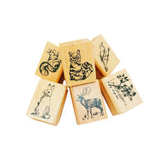 1 шт./упак. милые Ретро лесные животные серии деревянные и резиновые штампы для скрапбукинга DIY craft standard stamp 2024 - купить недорого
