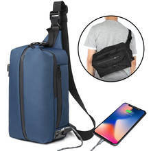 Male Outdoor Waterproof USB Charging Sling Bag Male Messenger Shoulder Bags Sports trave Chest Pack Teens Crossbody Bag for Men 2024 - buy cheap