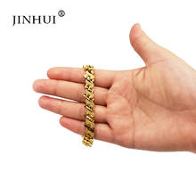 Jin Hui-pulsera africana de color dorado para mujer, adorno de fiesta, regalos de lujo para amigos de Dubái, 19cm 2024 - compra barato