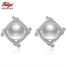 Exquisite 925 Sterling Silver 2 Colors Natural Freshwater Pearl Stud Earrings for Women Gifts Bride Earrings Fine Jewelry FEIGE 2024 - buy cheap