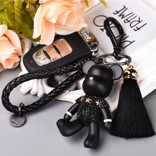 Tassels Cartoon Popobe Gloomy Bear Keychain Cute Bag Charm Holder Handmade DIY Craft Rhinestone Bomgom Cartoon Resin Key Chain 2024 - buy cheap