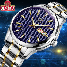 OLMECA Men Quartz Wristwatch Sport Male Classic Business Watch Stainless Auto Date Man Wrist Watches Husband Boss Gift Watch 2024 - buy cheap