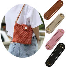 18*5cm Oval Long Bottom for Knitted Bag PU leather Bag Accessories Handmade Bottom With 38 holes DIY Crochet Bag Bottom 2024 - buy cheap