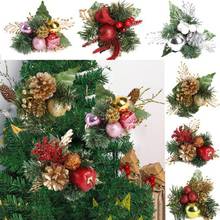 Искусственные сосновые стеблей искусственная сосна конус Подарочная коробка с цветами на Рождество орнамент механизмы венок для домашнего праздника зимнего декора 2024 - купить недорого