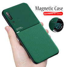 Funda de teléfono con soporte magnético para coche, carcasa con textura de cuero para xiaomi mi 9 se mi9 8 lite a3 note 10 9t pro, mi 9lite 9se 9tpro 2024 - compra barato