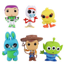 Figuras de acción de Toy Story 4 para niños, muñecos de juguete de PVC de 6 uds., Forky, Ducky, Buzz Lightyear, colección de figuras de acción 2024 - compra barato