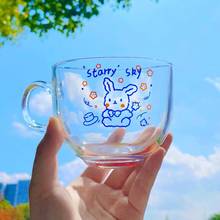 Cartoon Glass Mug Cute Rabbit Glass Cup Healthy Safe Portable Breakfast Mlik Coffe Cup for Home Water Cup Drinkware 2024 - buy cheap