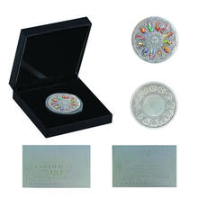 Bela constelação do zodíaco moedas de prata colecionáveis presentes não-moeda com caixa de luxo 2024 - compre barato