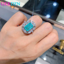 OEKDFN 100% 925 Sterling Silver Rings For Women Paraiba Tourmaline Gemstone Wedding Engagement Diamonds Ring Gift Fine Jewelry 2024 - buy cheap