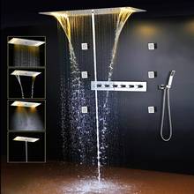 Customized Hotel Smart Style Rain Spa Massage Shower Faucet Kit Warm White LED Shower Sex Mixer Thermostatic Diverter 2024 - buy cheap