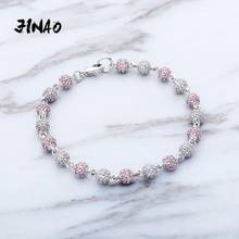 JINAO New 6mm Round Ball Bracelet Hip Hop Charm Bracelet Iced Out CZ Gold Silver Color Bracelet Punk Bling Jewelry For Gift 2024 - buy cheap