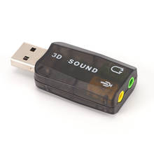 Звуковая карта 3D USB, внешняя звуковая карта USB 5,1 для ноутбука, ПК, микроданных, аудиоадаптер, микрофон, динамик, аудиоинтерфейс, черный 2024 - купить недорого
