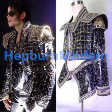 Men's Rhinestone Jacket Full Crystals Coat Singer Dance Dance Wear Outerwear Show Costume Outfit Michael cosplay Jackson 2024 - buy cheap