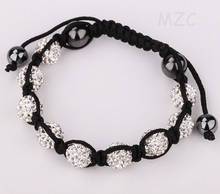 Mulheres dos homens de pedra + Frete Grátis + Gift.10mm Disco Ball KOEV Branca artesanal de cristal Pulseira Jóias Para Mulheres Homens. Shamballa 2024 - compre barato