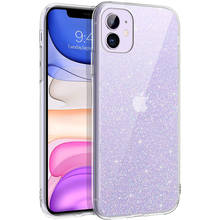 Slim Crystal Clear Glitter Soft Case for iPhone 11 Pro Max 12 Mini X XS XR 8 Plus 7 6 6S SE 2020 Luxury Phone Cover Accessories 2024 - купить недорого